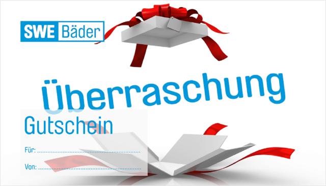 Zeichnung eines sich öffnenden Geschenkpaketes mit dem Text Überraschung